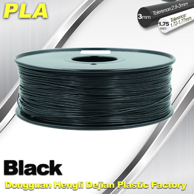 Μαύρη ίνα εκτυπωτών PLA τρισδιάστατη 1.75mm/3.0mm 1,0 κλ/ρόλος
