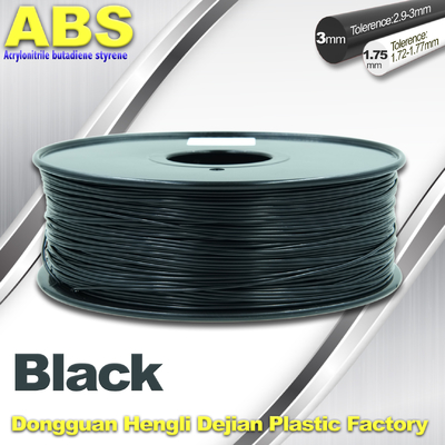 Μαύρη 1.75mm το /3.0mm τρισδιάστατη εκτυπωτών ίνα ABS αναλωσίμων εκτυπωτών ινών τρισδιάστατη