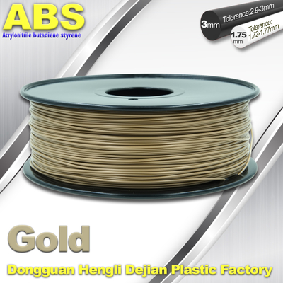 Συνήθειας χρυσή αγώγιμη ίνα εκτυπωτών ABS τρισδιάστατη πλαστικά υλικά 1,75 χιλ./3.0mm