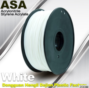 Άσπρη ίνα του ASA/αντι υπεριώδης ακτίνα 1.75mm ίνα για τον τρισδιάστατο εκτυπωτή