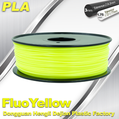 PLA fluo-κίτρινα τρισδιάστατα υλικά 1.75/3.0mm ινών εκτυπωτών φθορισμού