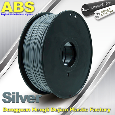 Υψηλής αντοχής ίνα 1.75mm εκτυπωτών ABS τρισδιάστατη ασημένια υλικά ινών