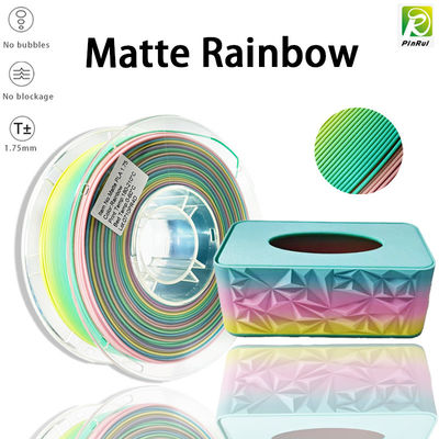 Πίνακας εκτύπωσης PINRUI 3D Filament PLA Matte Rainbow 1.75mm 1kg Πολλαπλά χρώματα ταιριάζουν με τους περισσότερους εκτυπωτές FDM