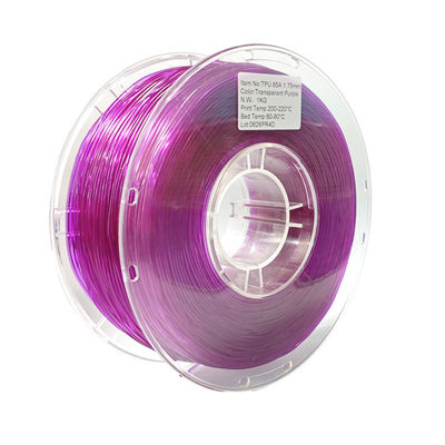 Υψηλή ελαστικότητα TPU 1,75mm / 3,0mm, Ευέλικτο νήμα για υλικά νήματος 3D εκτύπωσης