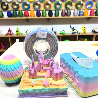 Πίνακας 3D εκτυπωτή με νήματα Rainbow Dreamy Color 1,75mm 1kg Πολλαπλά χρώματα ταιριάζουν με τους περισσότερους εκτυπωτές FDM