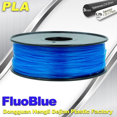 Φθορισμού μπλε τρισδιάστατη ίνα PLA 1.75mm/3.00mm 1.0KG/ρόλος εκτυπωτών για Markerbot