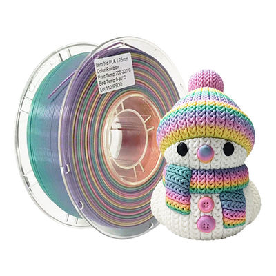 Πίνακας εκτύπωσης 3D Filament PLA Rainbow 1.75mm 1kg Πολλαπλά χρώματα ταιριάζουν με τους περισσότερους εκτυπωτές FDM