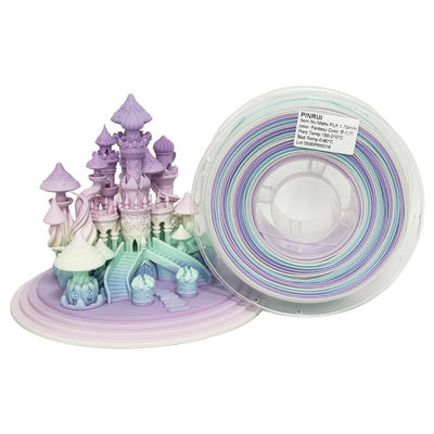 Πίνακας εκτύπωσης PINRUI 3D Filament Matte Rainbow Dreamy Color 1,75mm 1kg Πολλαπλά χρώματα ταιριάζουν με τους περισσότερους εκτυπωτές FDM