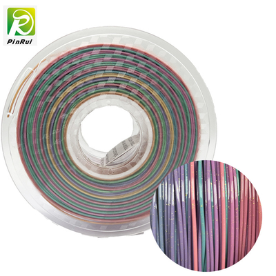 PLA 1.75mm τρισδιάστατο χρώμα ουράνιων τόξων αστραπής σπινθηρίσματος ινών εκτυπωτών